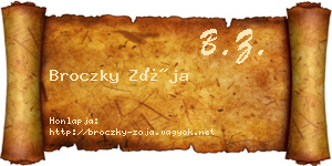 Broczky Zója névjegykártya